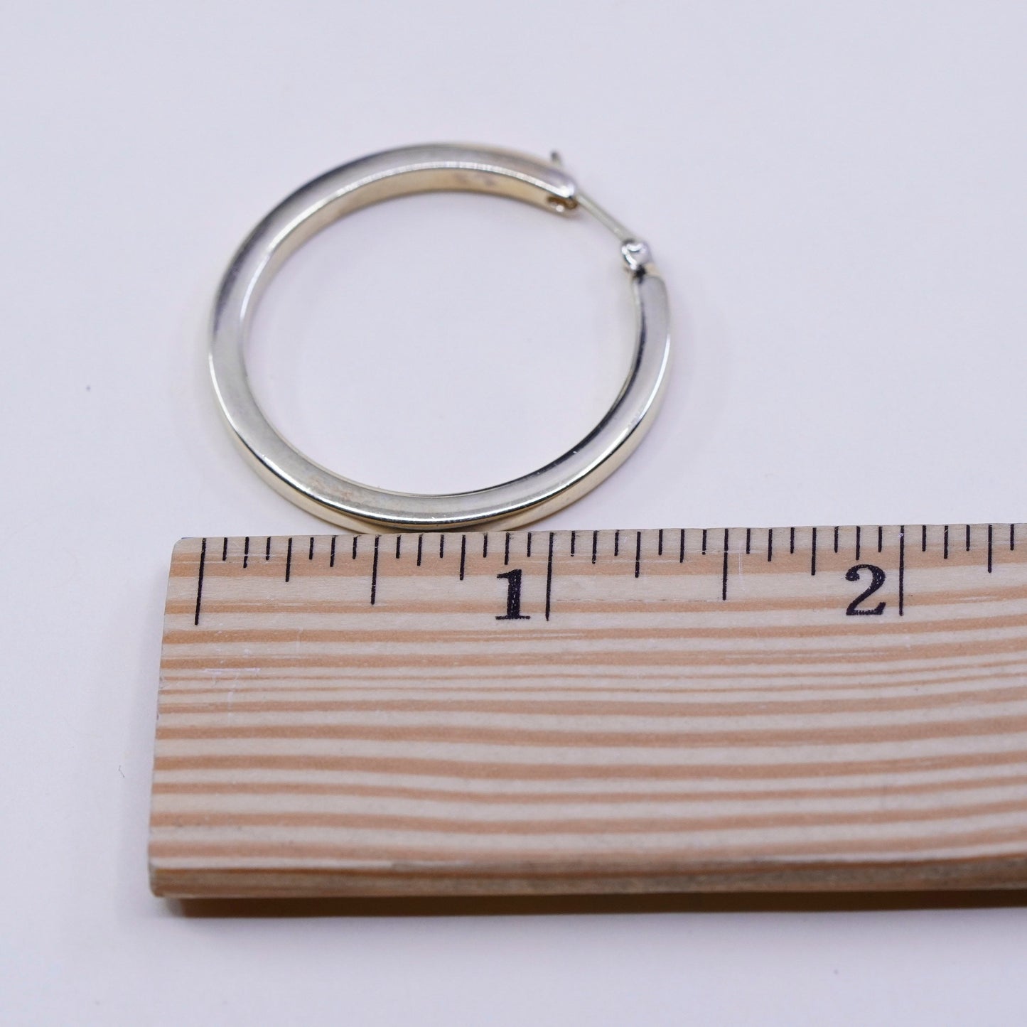 1.25”, Vintage vermeil gold over sterling silver loop earrings, 925 hoops