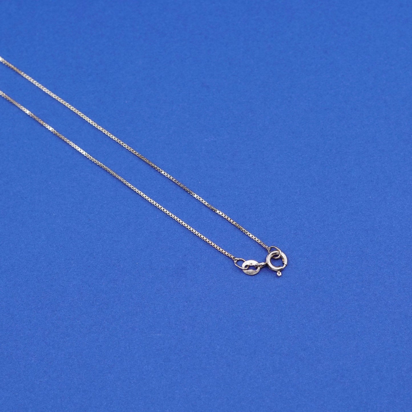 18", 1mm, vintage Sterling silver necklace, gold over 925 silver box chain