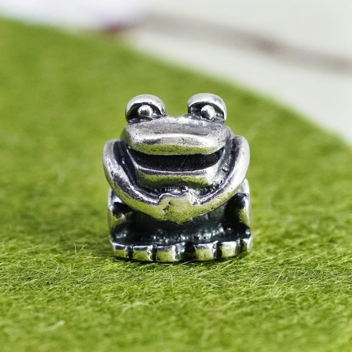 Vintage Trollbeads LAA Sterling 925 silver handmade frog bead charm