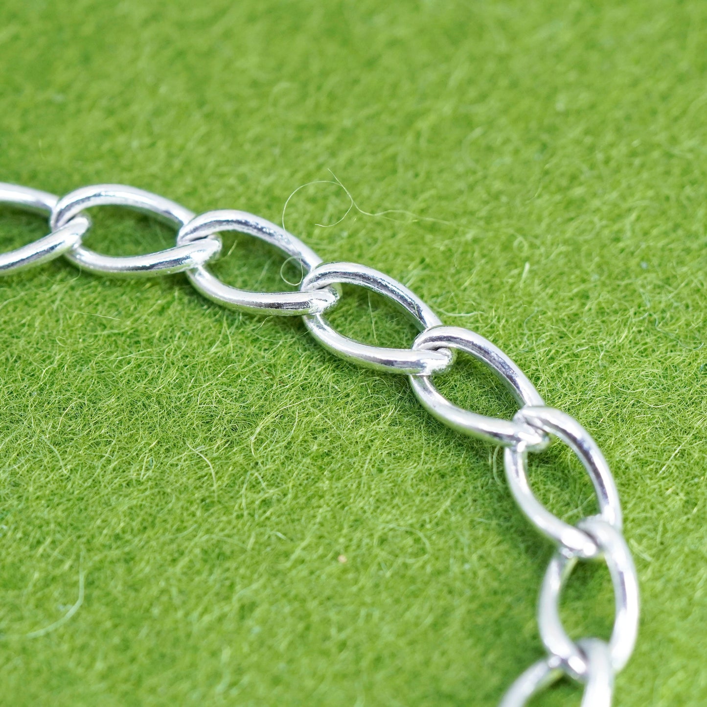 6.5”, 7mm, Vintage sterling 925 silver twisted curb bracelet
