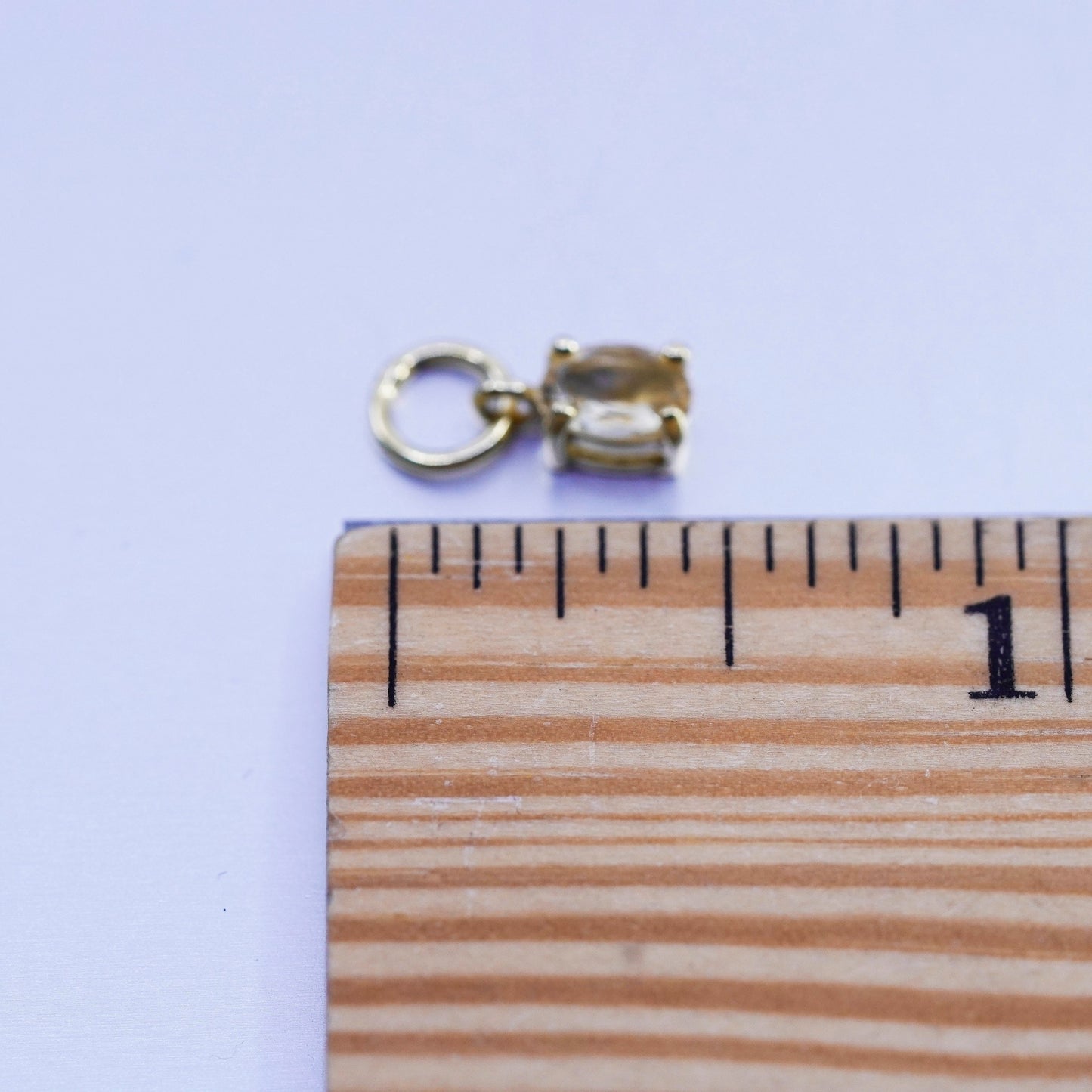 antique vermeil gold over sterling 925 silver handmade charm pendant citrine