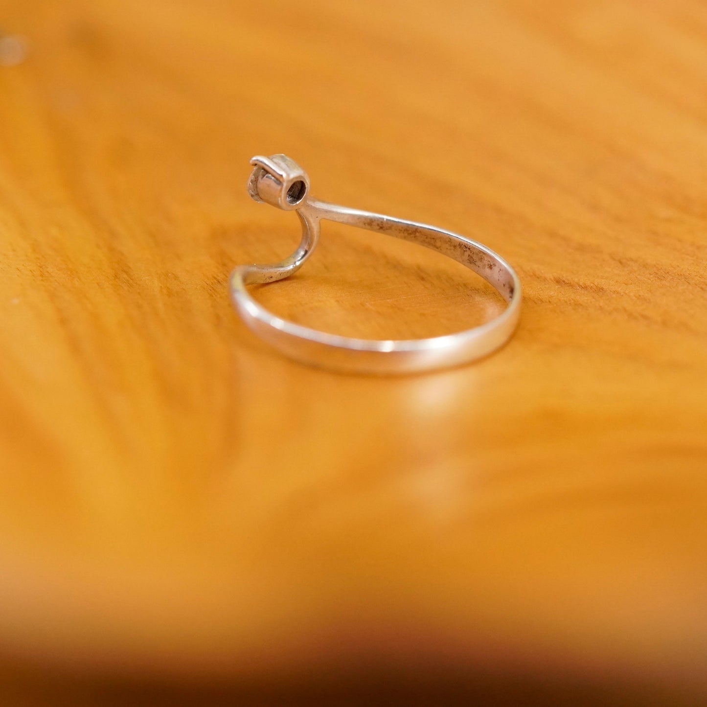 Size 8.75, vintage Sterling silver handmade ring, 925 engagement band with cz