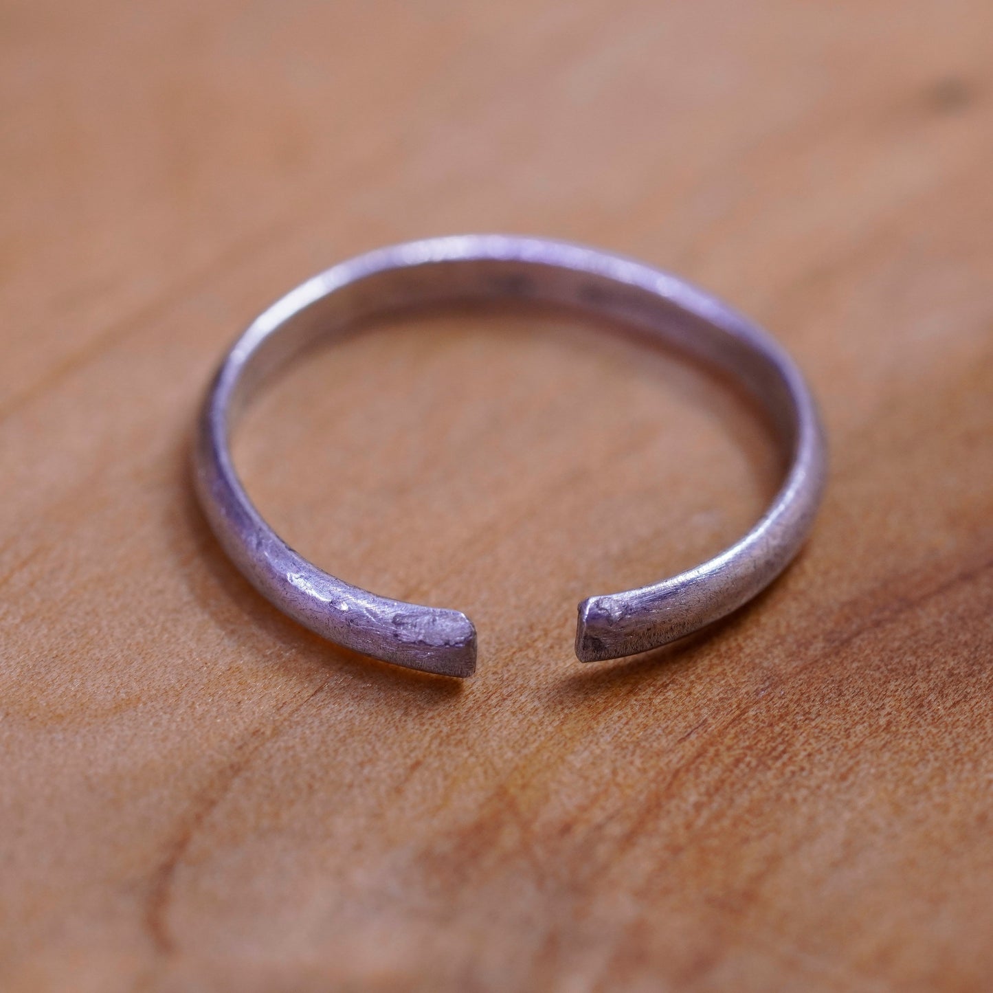 Size 6, vintage Sterling silver handmade ring, 925 band, open end