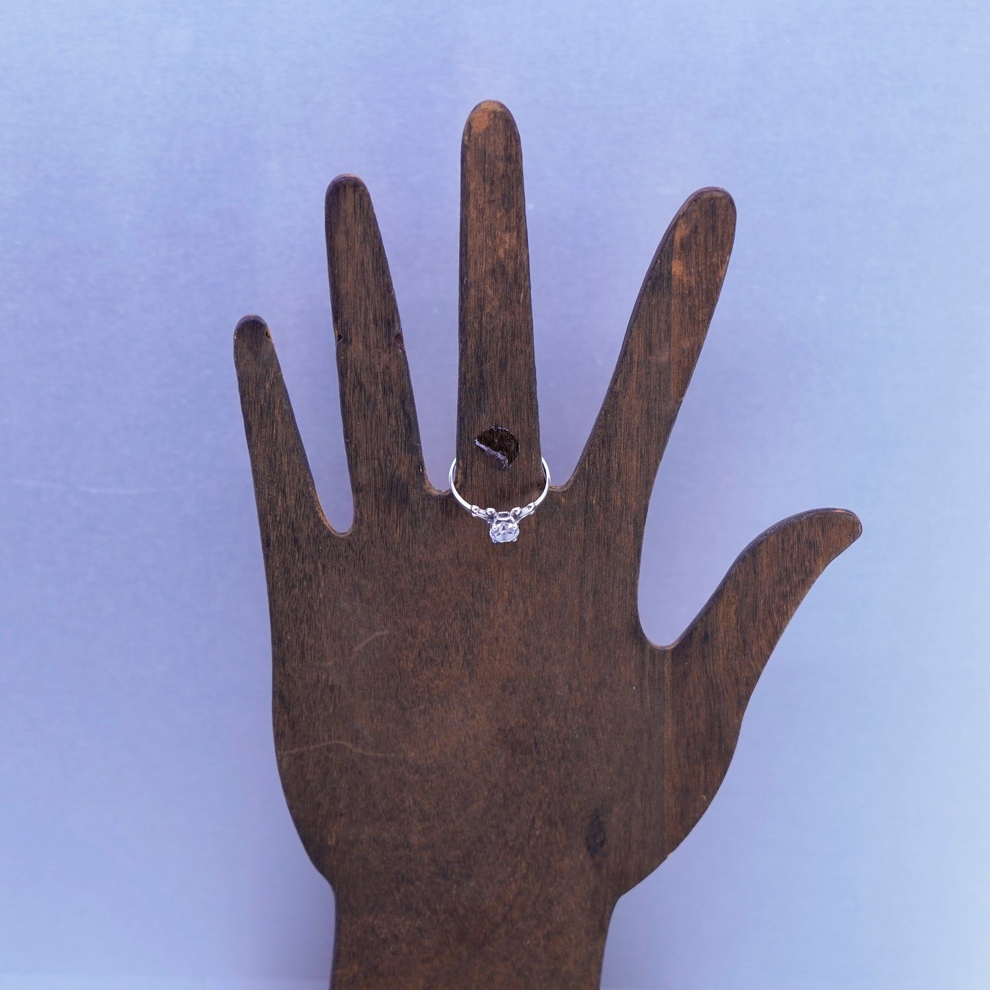 Size 9.5, vintage Kabana Sterling 925 silver handmade engagement ring with Cz