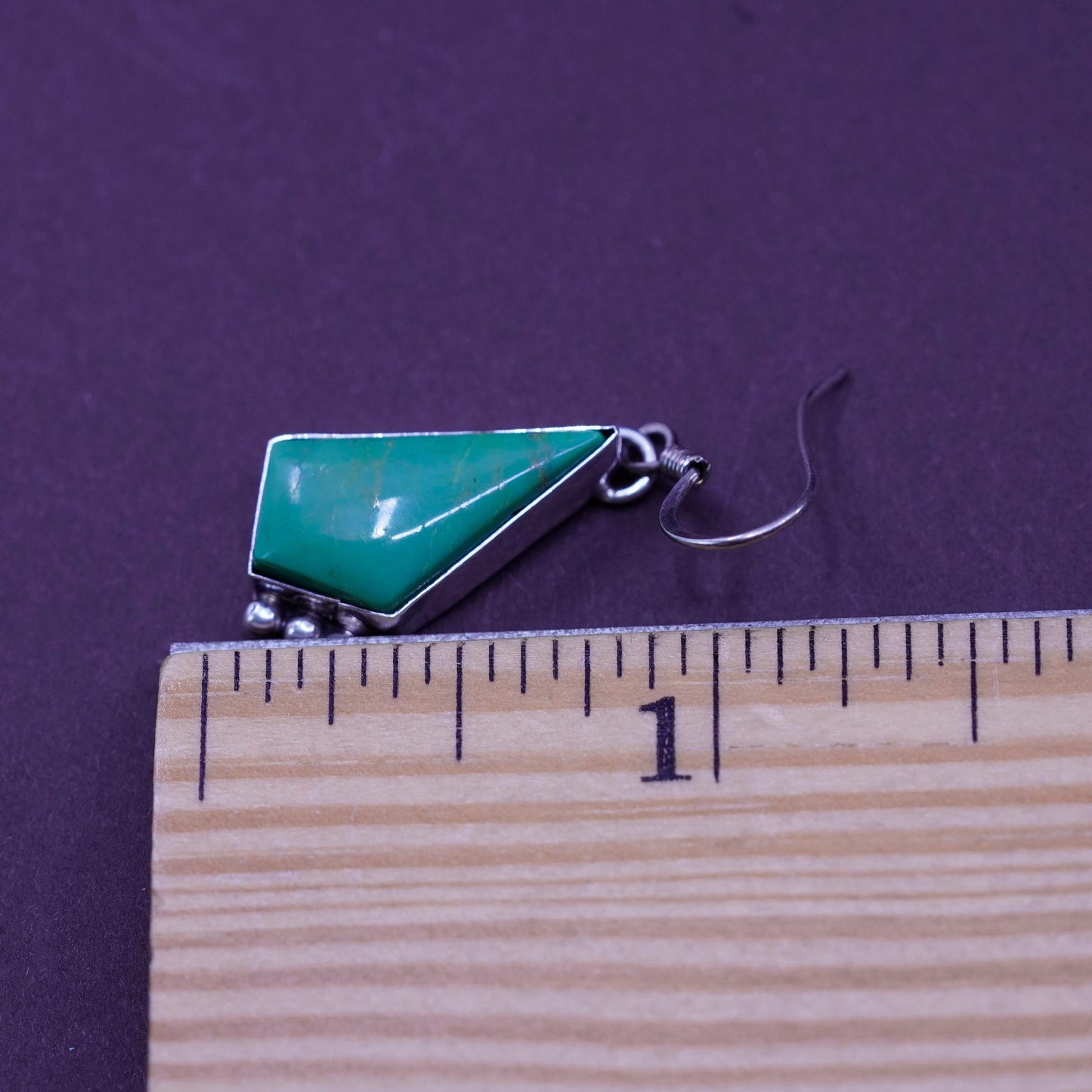 Vintage Sterling 925 silver handmade earrings with turquoise inlay