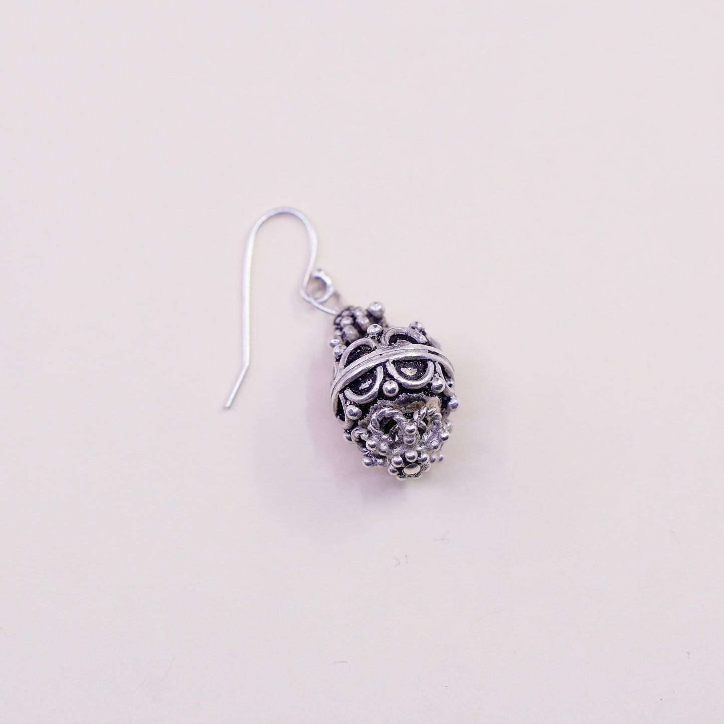 Vintage silver tone Bali earrings