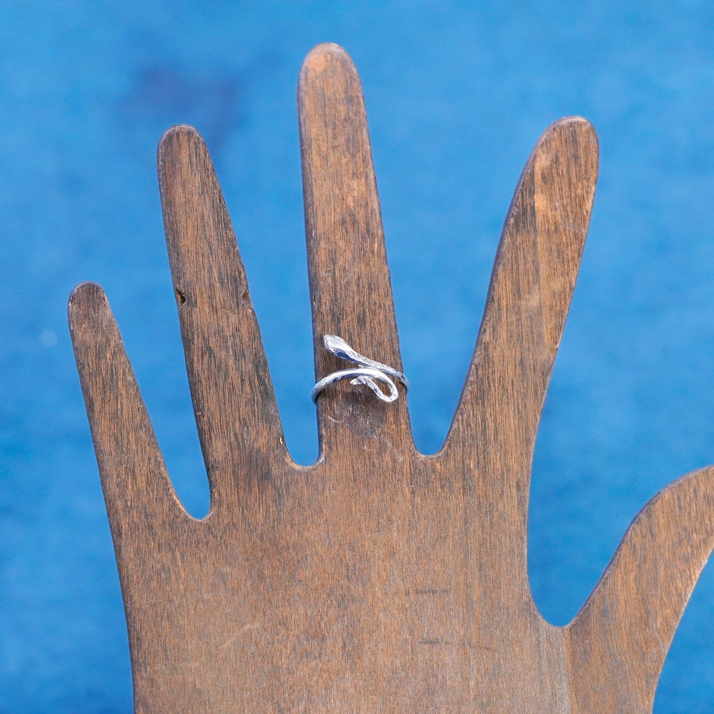 Size 6.25, vintage Sterling silver handmade snake ring, modern 925 band