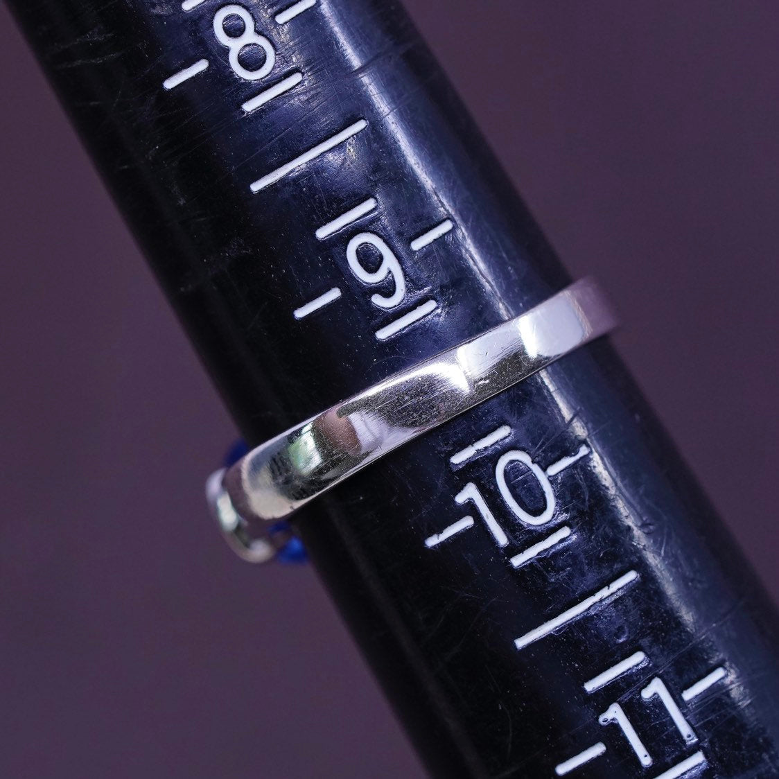 Size 9.5, vtg Sterling silver engagement ring, solid 925 w/ blue topaz and cz