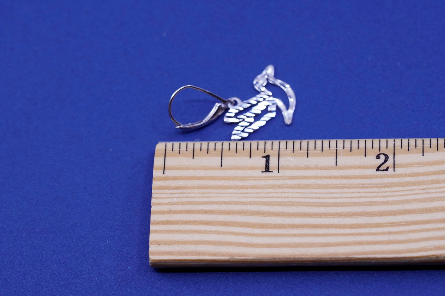 Vintage Sterling silver handmade bird earrings, 925 dove dangles