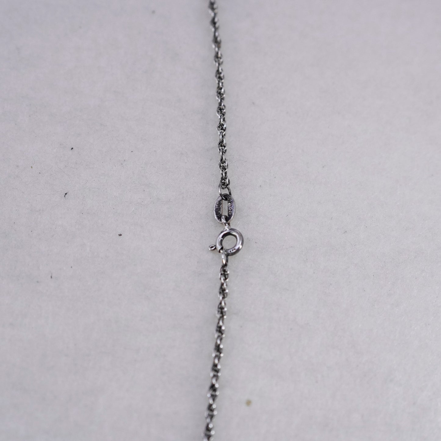 20” 1mm, vintage Italy Sterling 925 silver Singapore rope chain necklace
