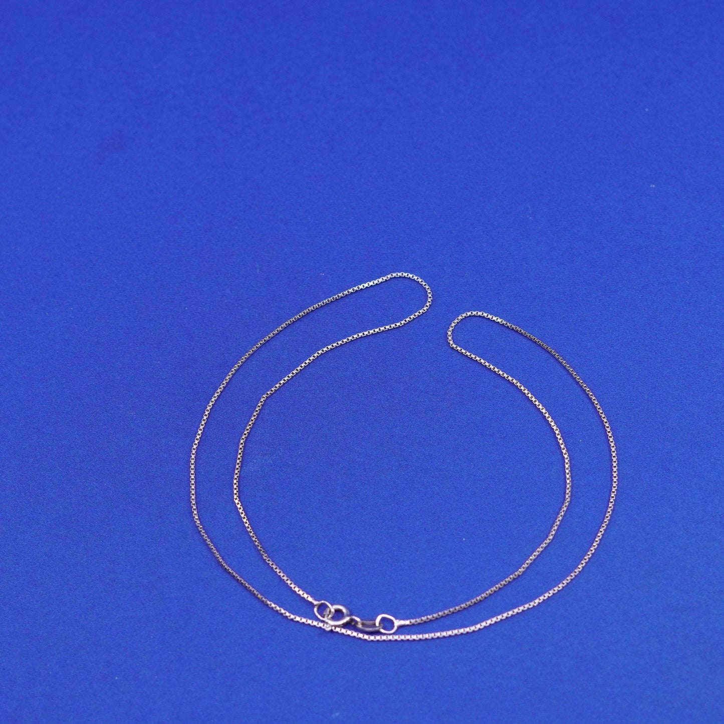 18”, 1mm, vintage Sterling silver necklace, vermeil gold over 925 box chain