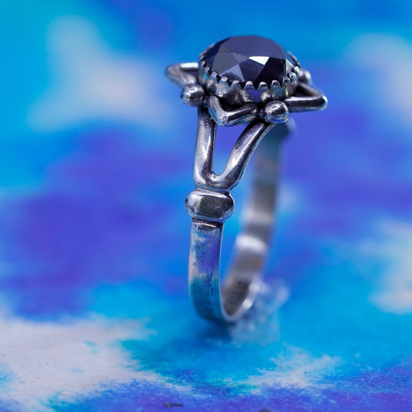 Size 6.5, Wheeler Jewelry Co Sterling 925 silver ring hematite, Native American