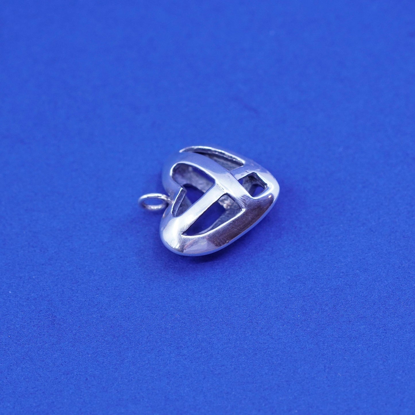 Vintage Sterling silver handmade pendant, 925 filigree heart