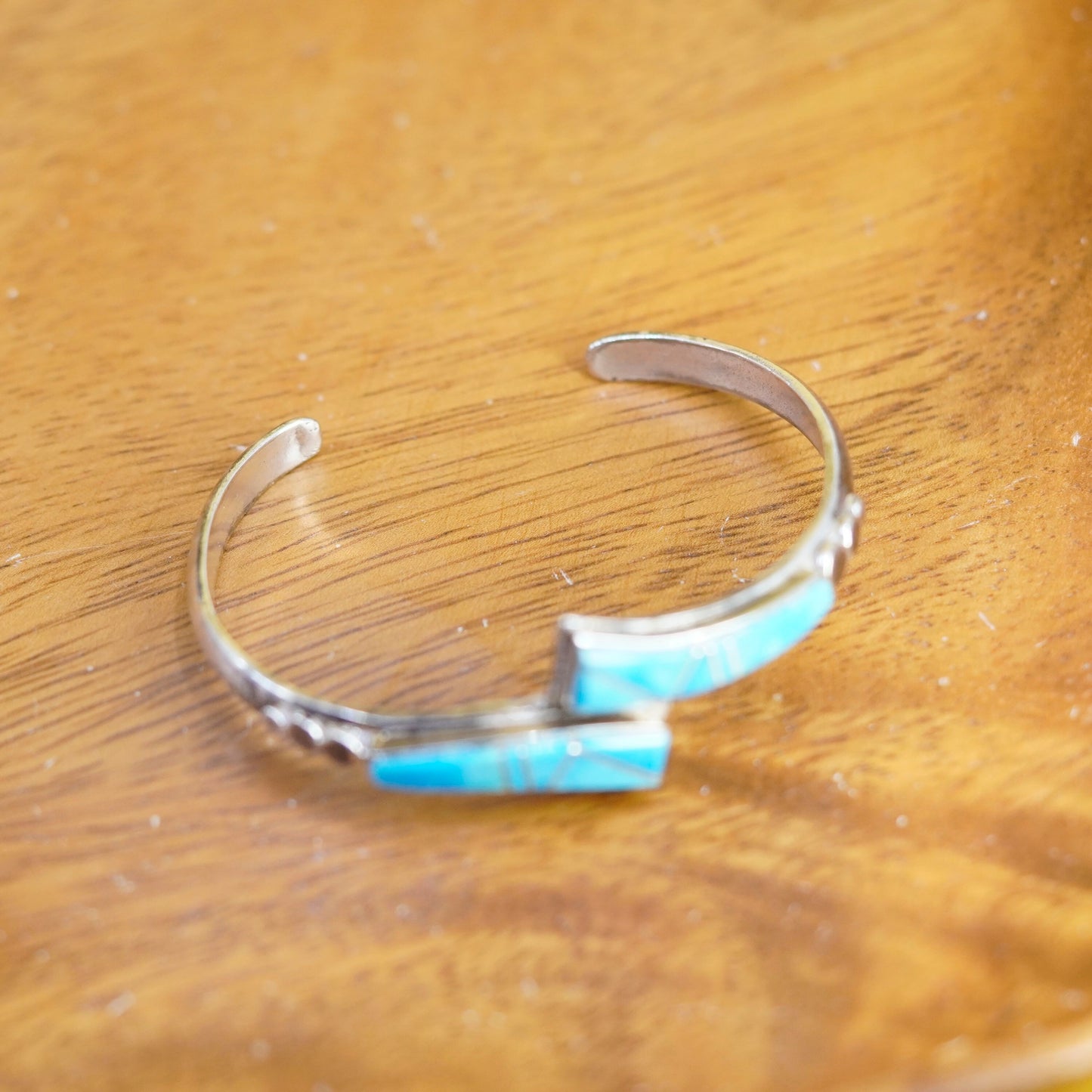 6.5”, Navajo Sterling silver bracelet, Native American 925 cuff turquoise