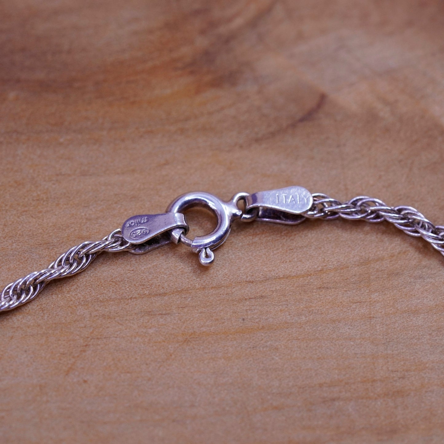 7.25”, vintage Milor Sterling silver Singapore rope bracelet, Italy 925 chain