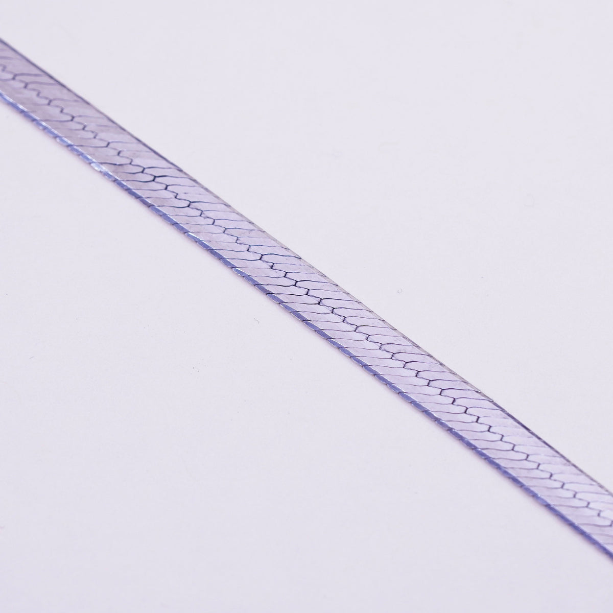 7”, 6mm, Vintage sterling silver herringbone bracelet, Italy 925 chain
