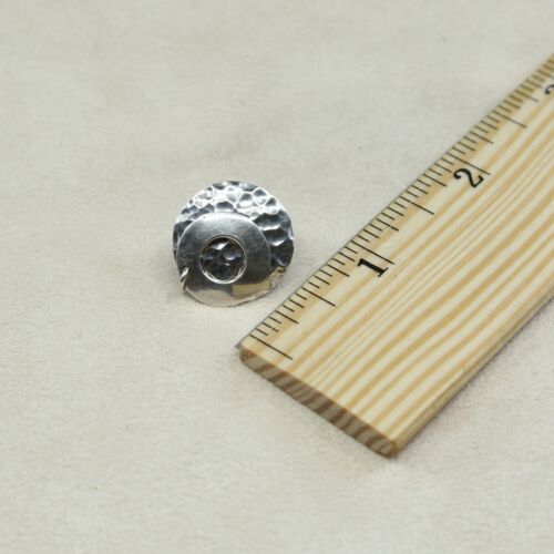 VINTAGE Taxco Sterling Silver .925 CLIP ON EARRINGS, hammered disk circle