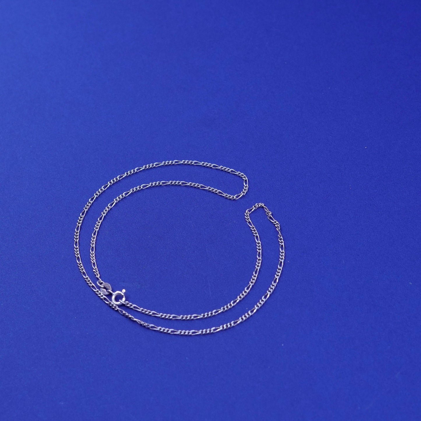 18”, 2mm, vintage Sterling silver handmade necklace, 925 Figaro chain