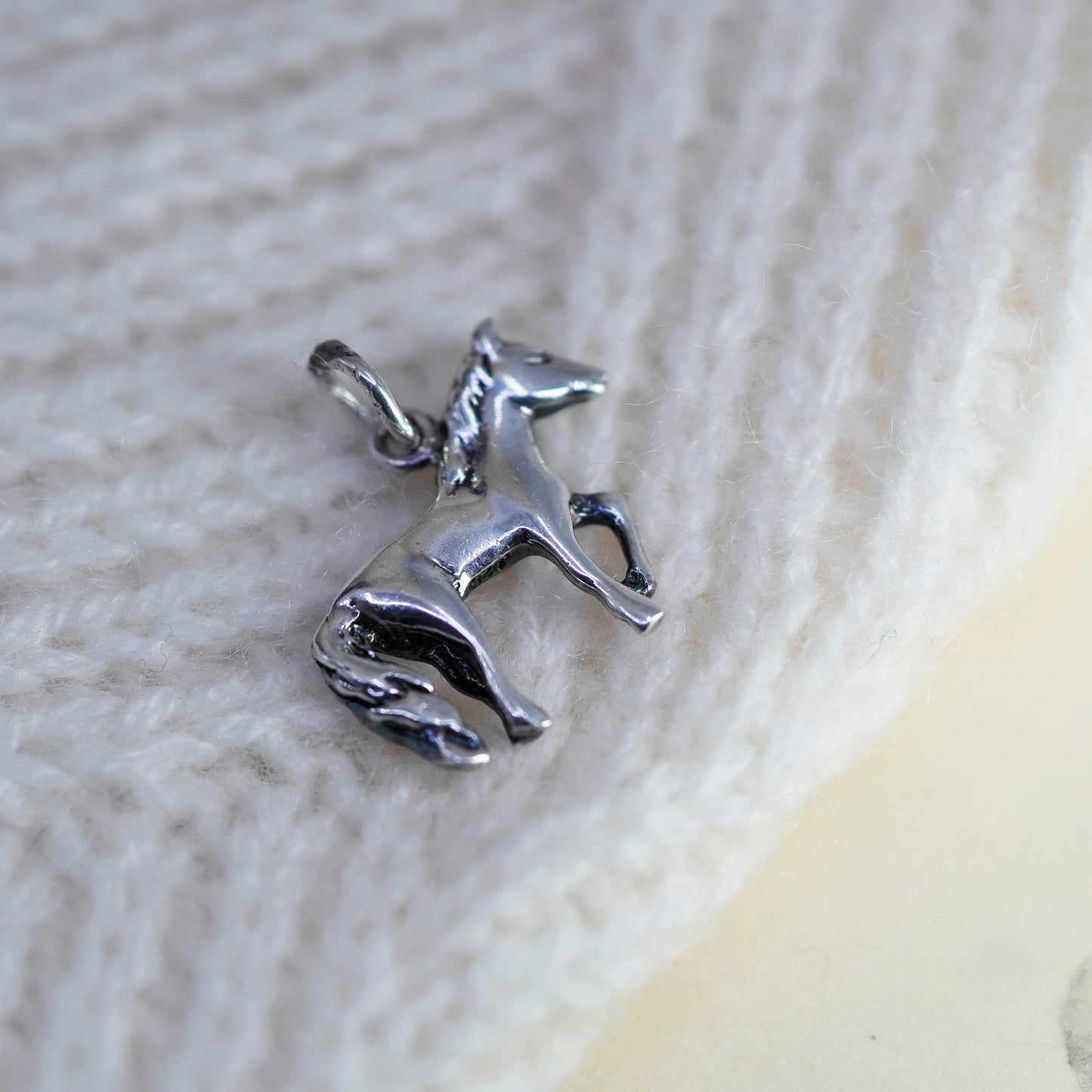 Handmade vintage Sterling silver pendant, 925 horse charm