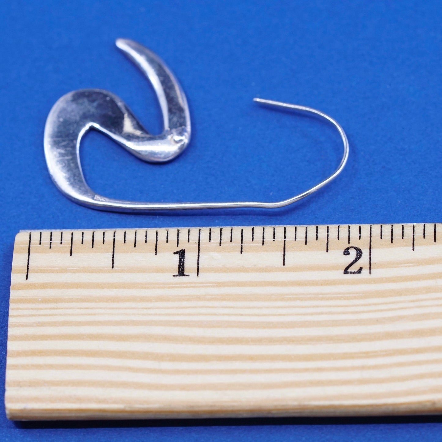 Vintage Sterling silver handmade earrings, 925 rainbow billed toucan drops