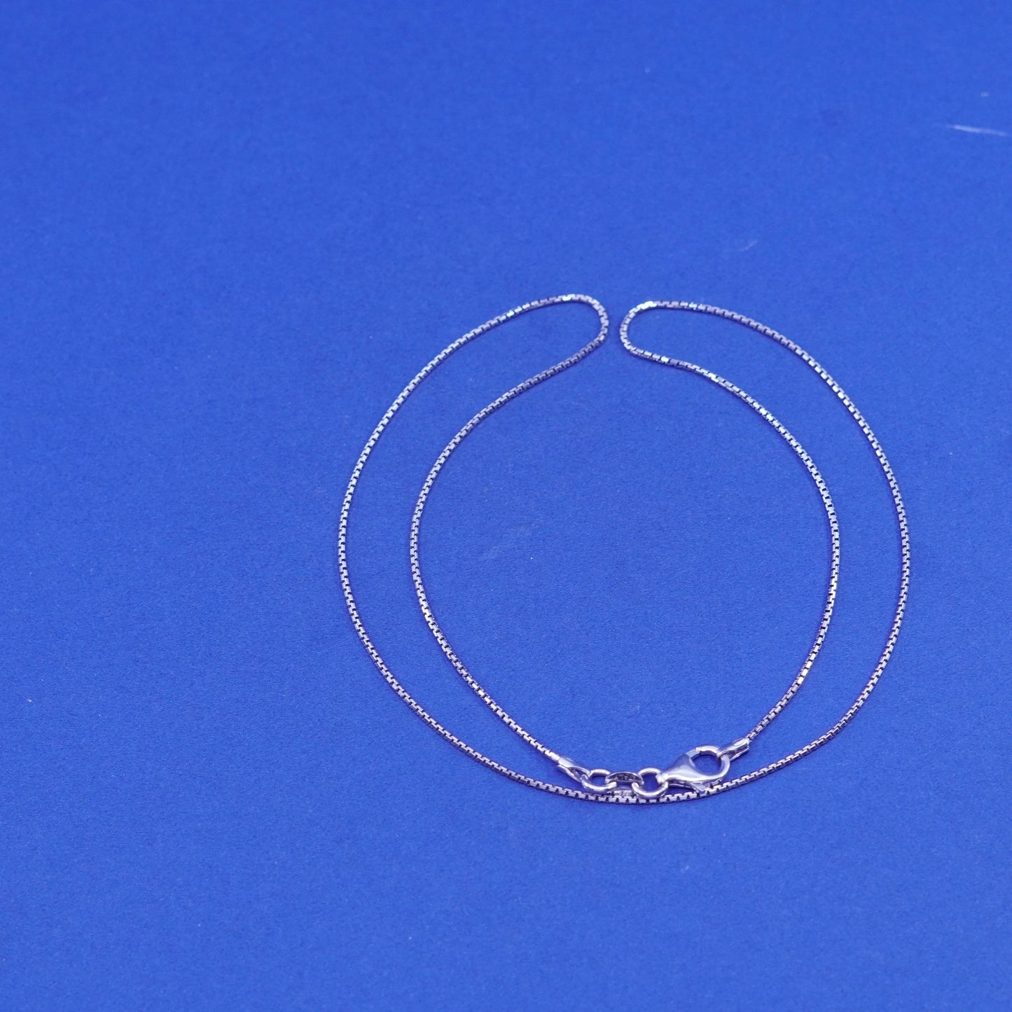 18”, 1mm, vintage Sterling silver necklace, 925 box chain