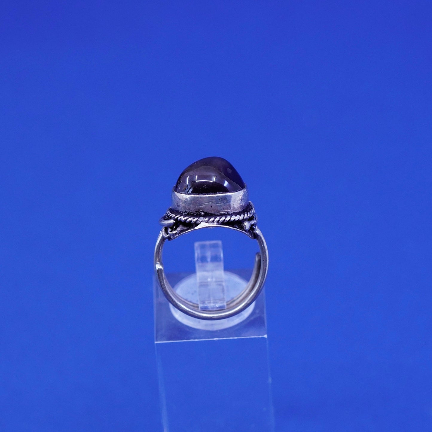 Size 5.5, vintage Sterling 925 silver handmade ring with tiger eye