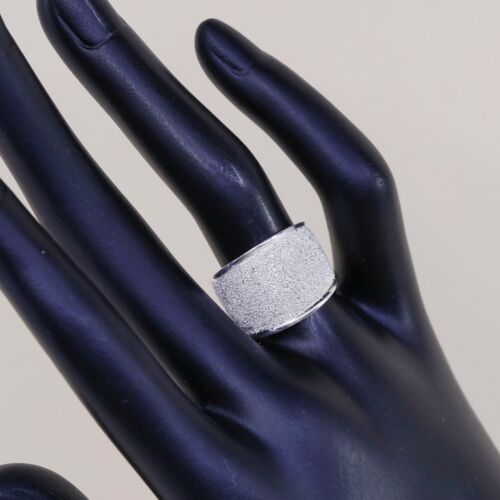Sz 7, Vtg Sterling Silver Handmade Ring 925 Silver Sparkly Band W/ Matt Surface