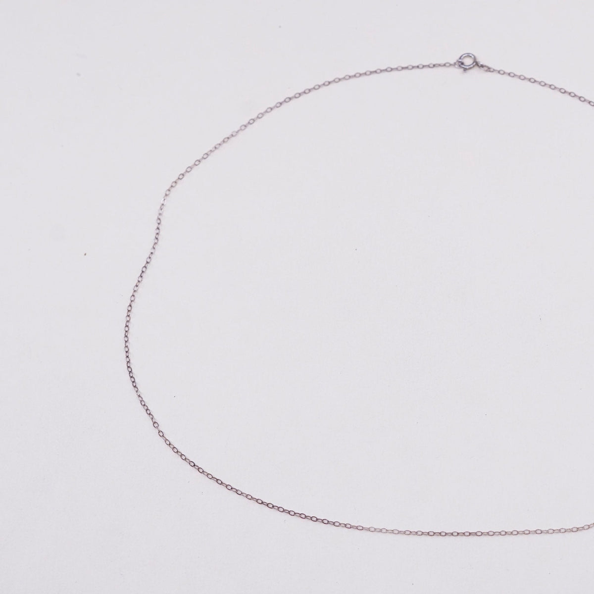 18”, 1mm, Vintage sterling silver flatten circle chain, Italy 925 necklace