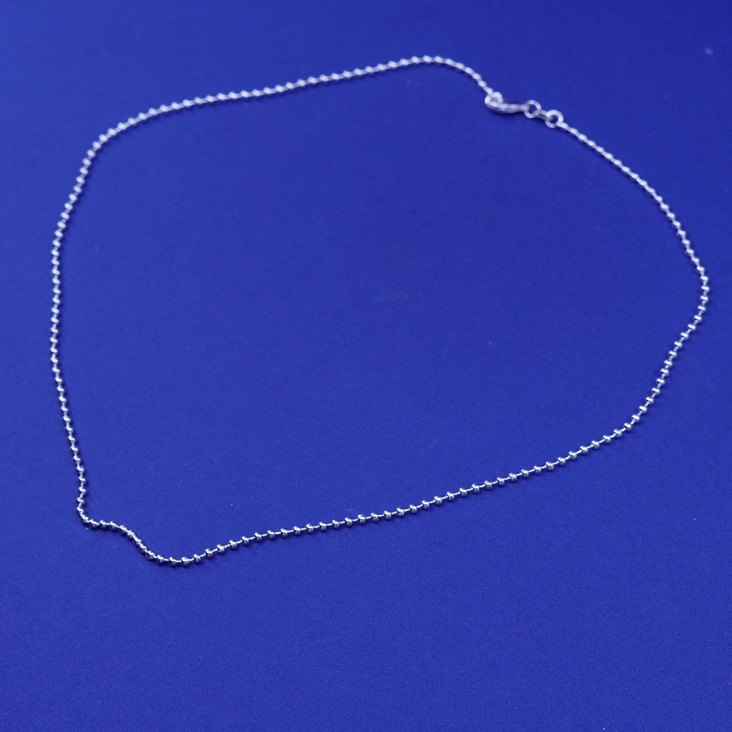 18”, 1mm, vintage Sterling silver handmade necklace, 925 beads chain