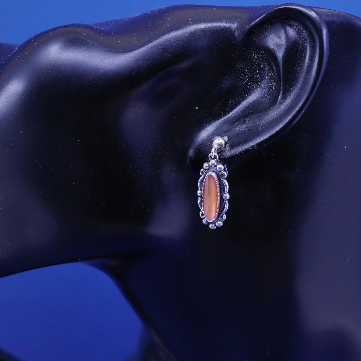 Wheeler sterling silver handmade earrings, 925 with golden tiger eye and Beads