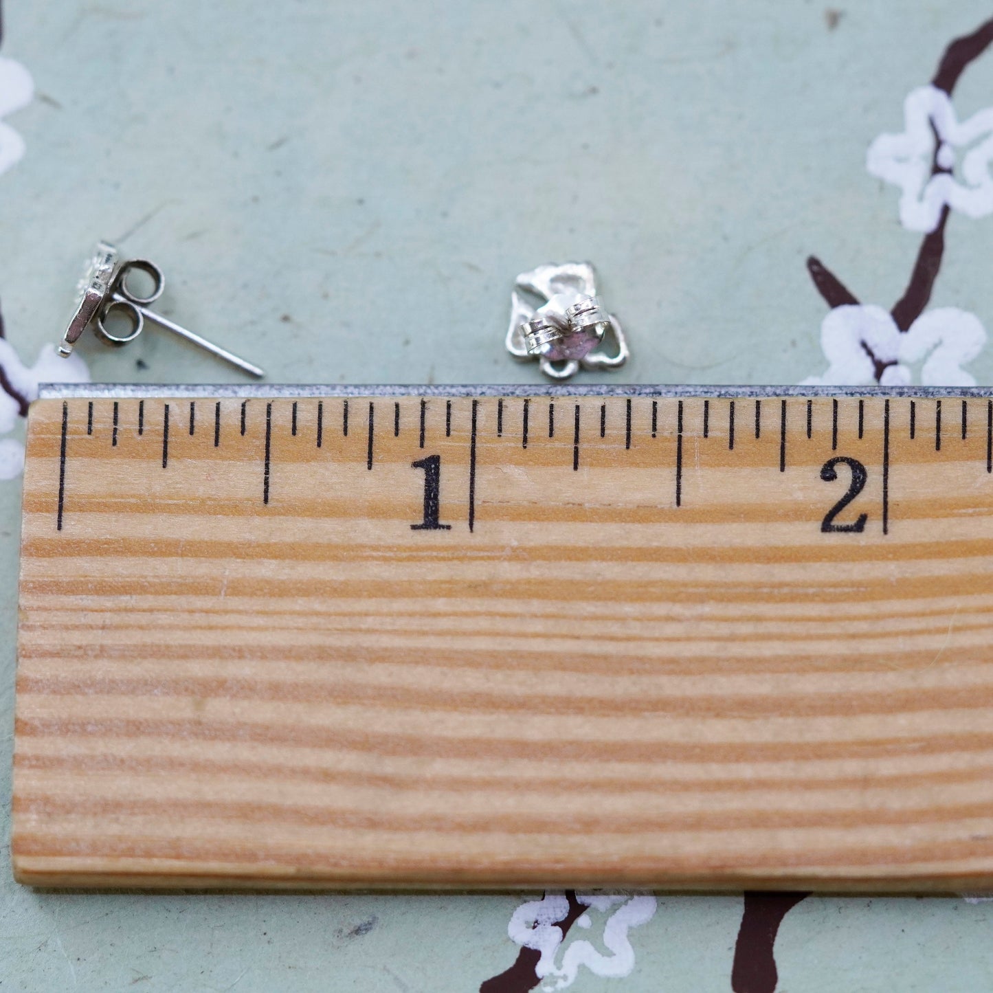 Vintage sterling silver hummingbird studs, 925 Angel earrings