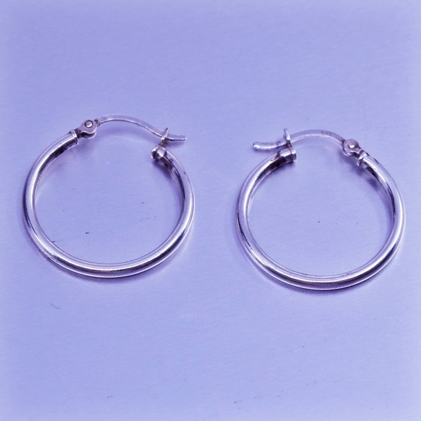 1”, vintage Sterling silver handmade earrings, 925 hoops