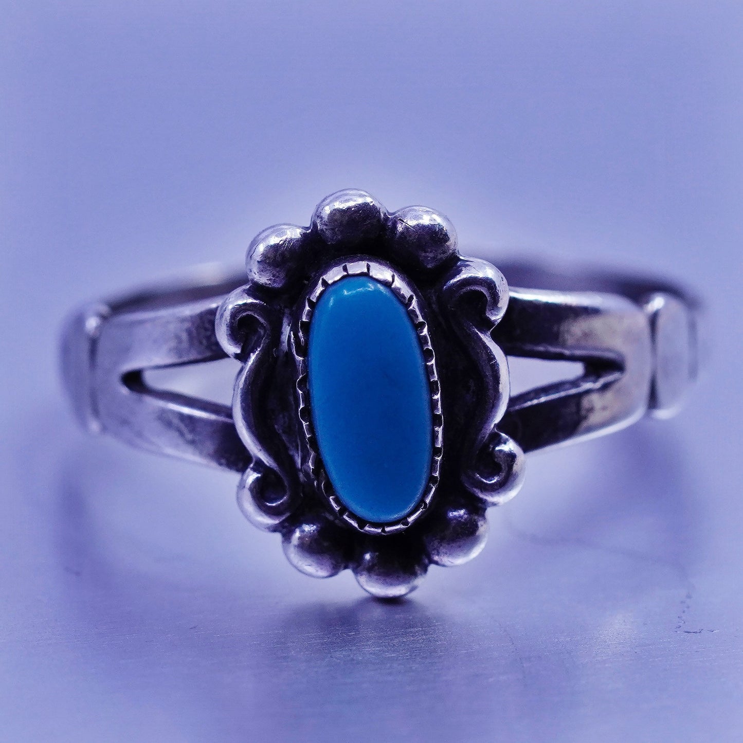 Size 6.5, Native American navajo Bell trading post Sterling 925 silver ring