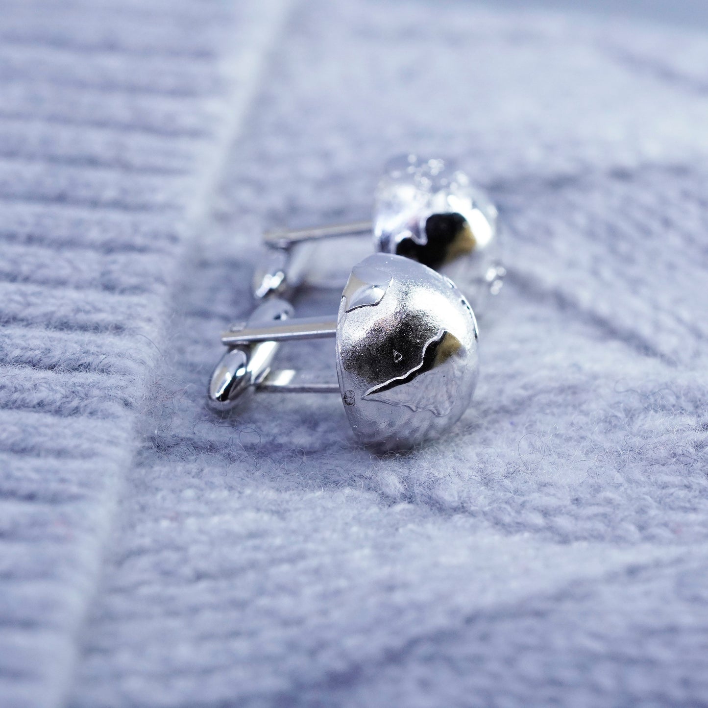 Bahour sterling silver handmade cuff link, 925 world map sphere cufflink