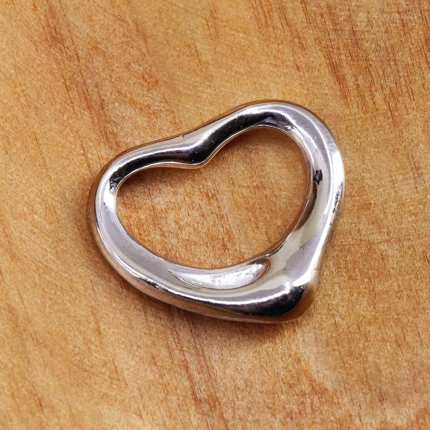 Vintage Sterling silver handmade pendant, 925 heart charm