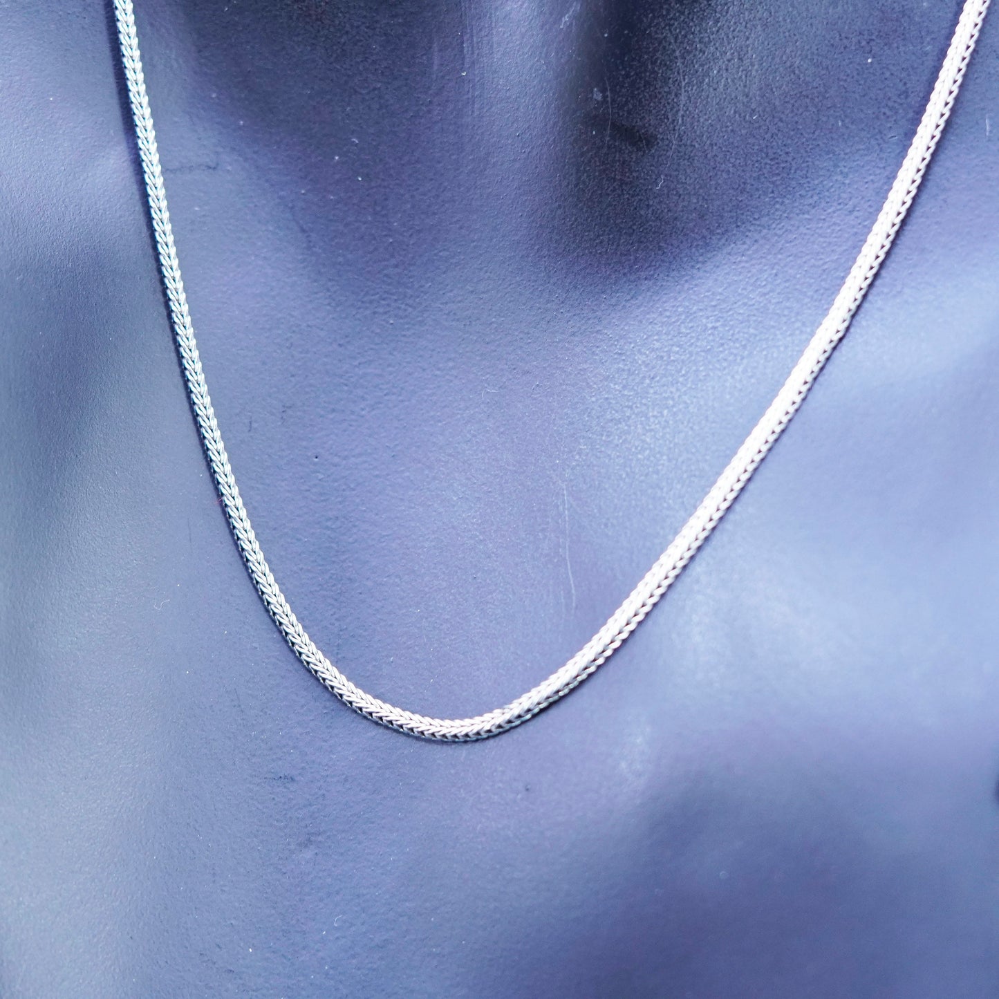 18”, 2mm, vintage Sterling silver necklace, 925 Handmade wheat chain