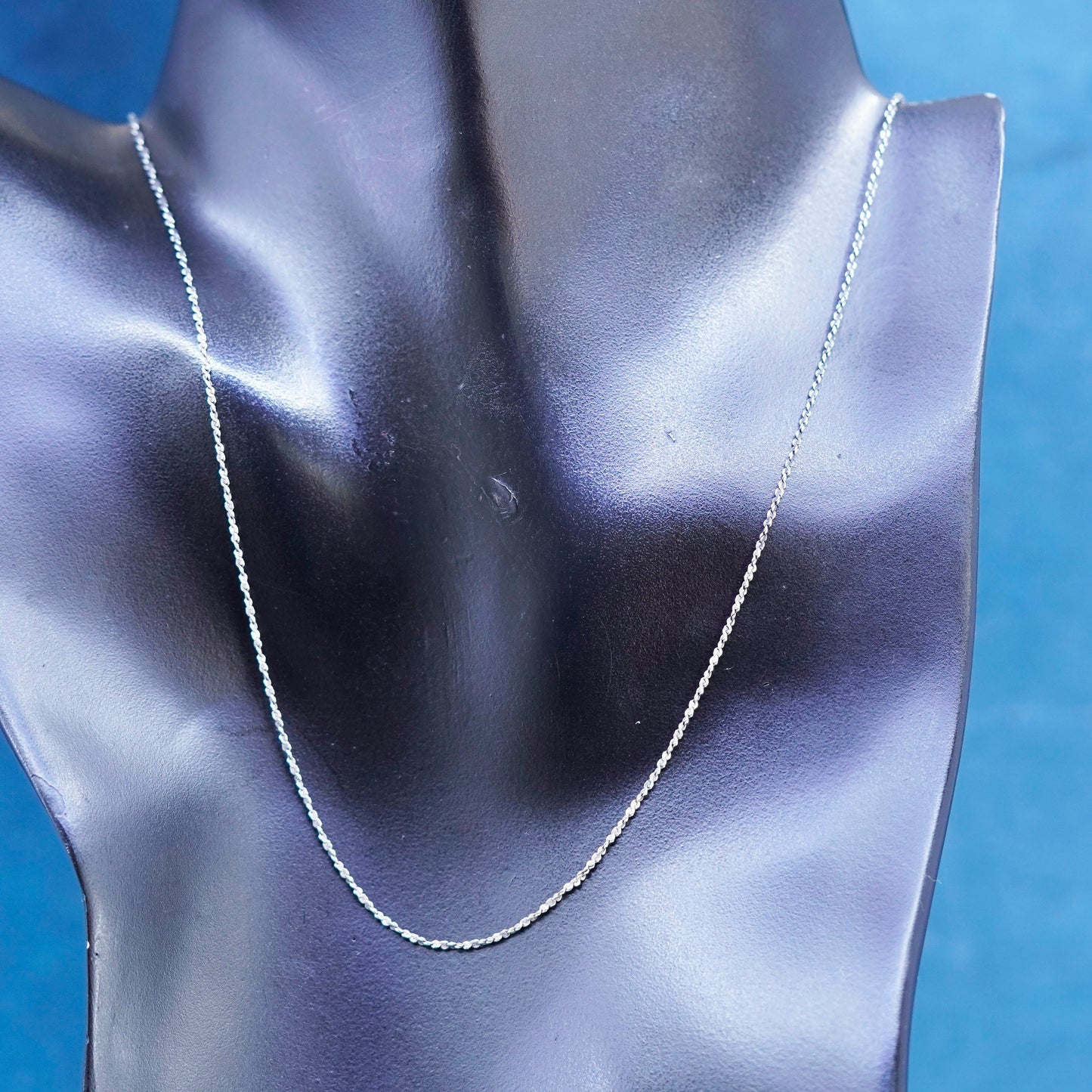 24”, 1mm, Sterling silver handmade necklace, 925 twisted S link chain