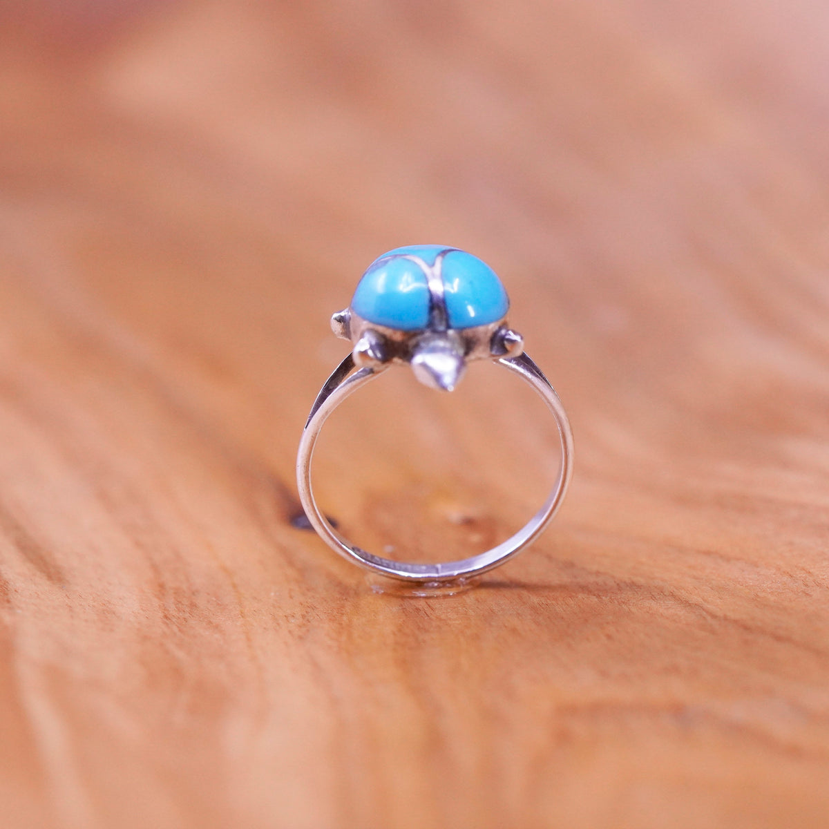 Size 6, southwestern Sterling 925 silver turtle ring turquoise, southwestern