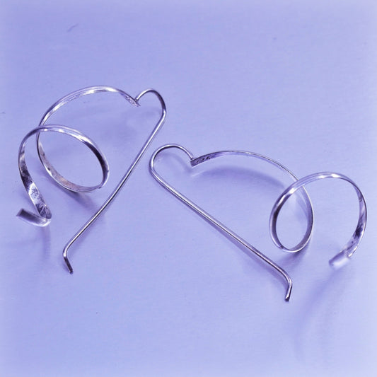 Vintage Sterling 925 silver handmade twisted earrings drops