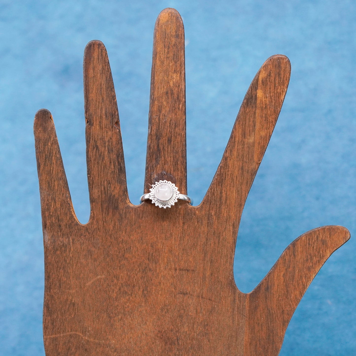 Size 9.5, vintage Sterling silver handmade ring, 925 band with moonstone