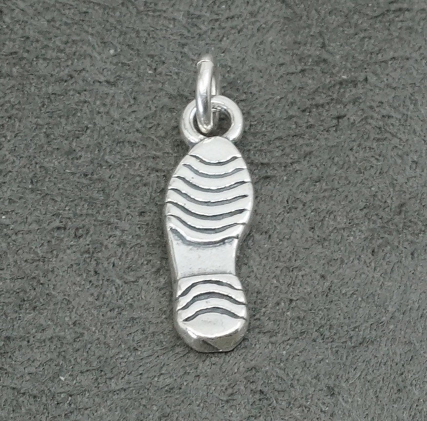 vtg SJC sterling silver handmade pendant, 925 out sole charm