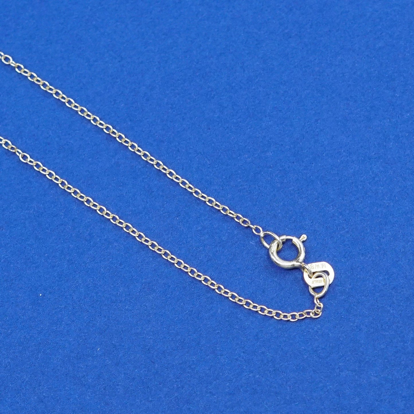18”, 1mm, vintage Sterling silver necklace, gold over 925 circle chain