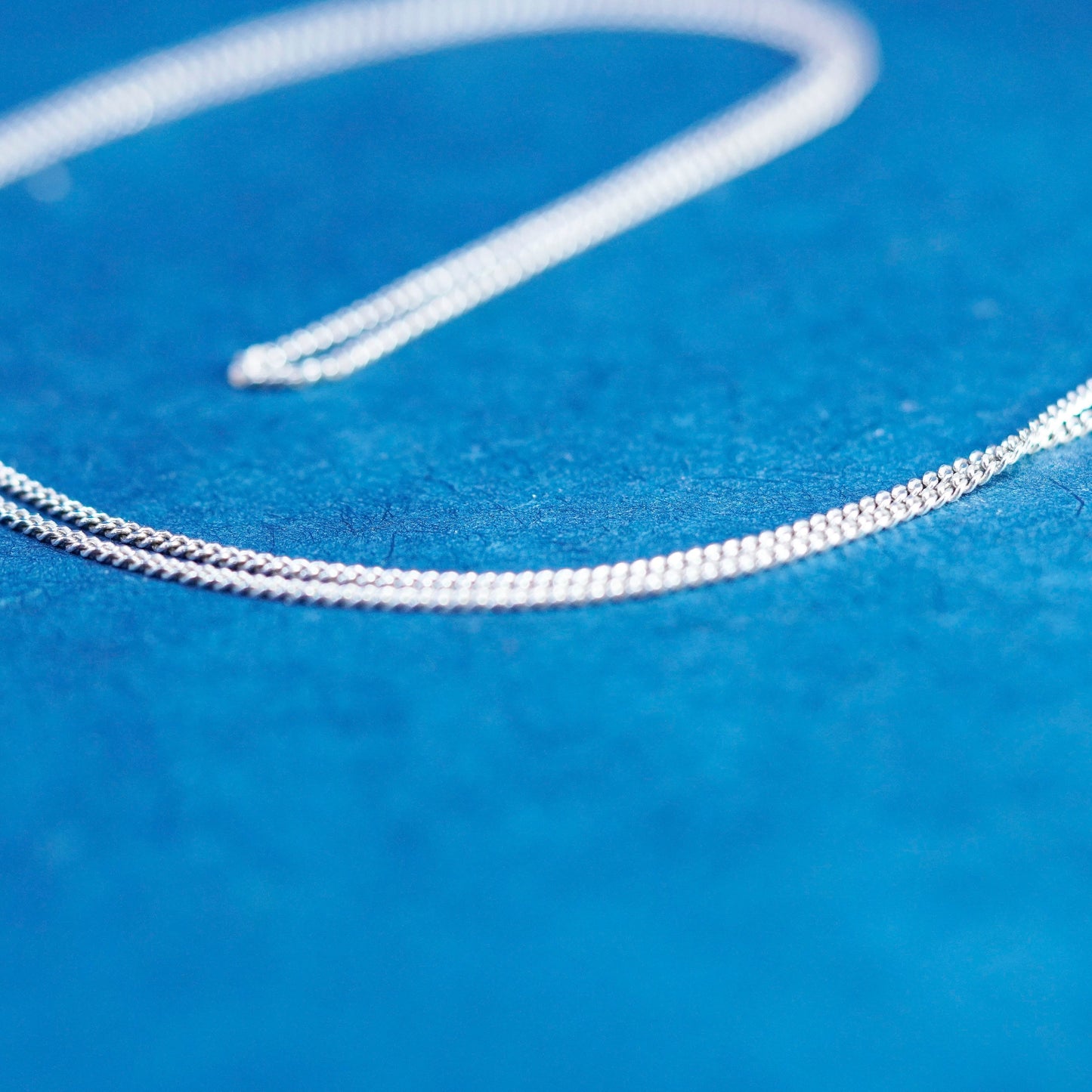 18”, 1mm, vintage Italy Sterling silver necklace, 925 curb chain
