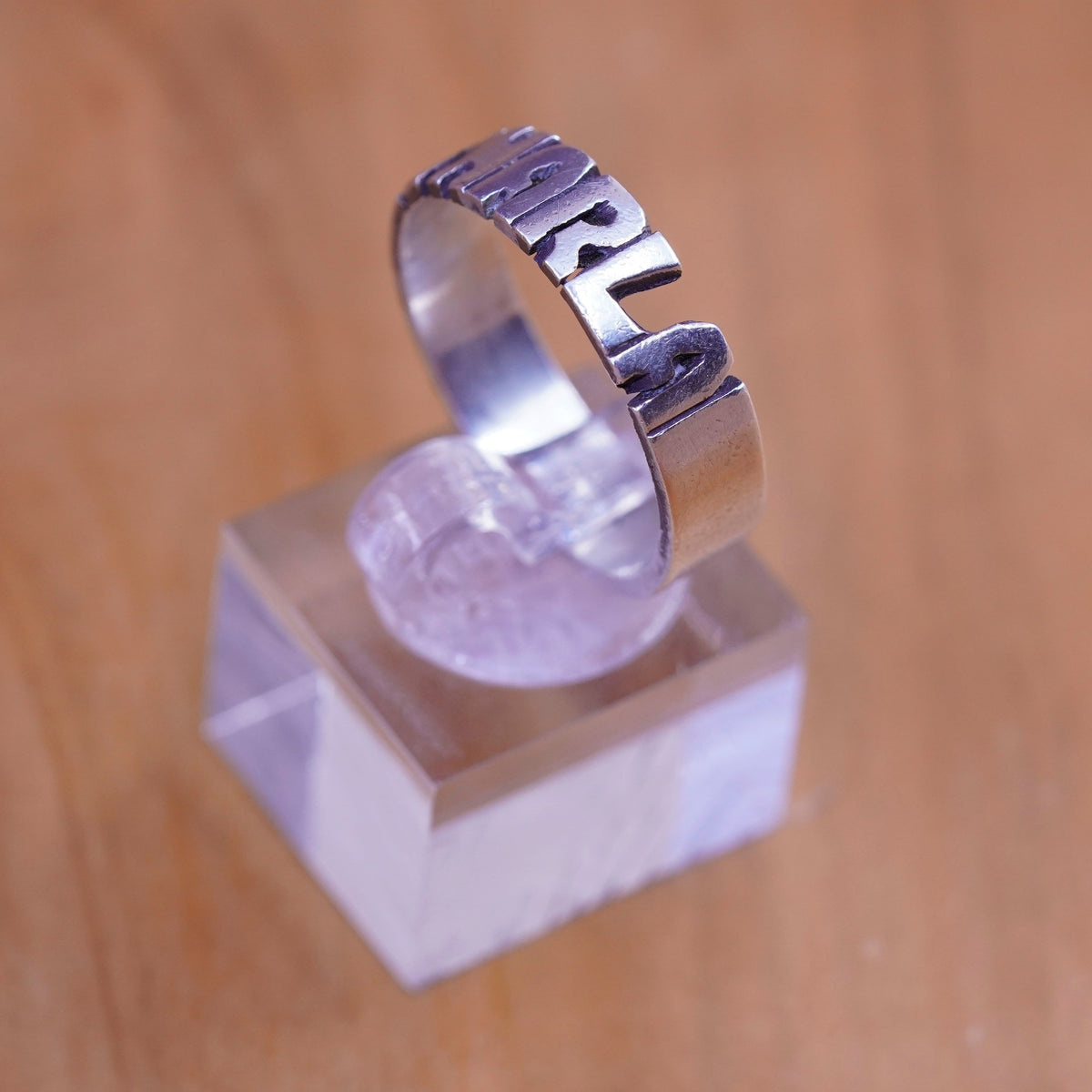 Size 10, vtg sterling silver handmade ring, 925 name sharla band, minimalist