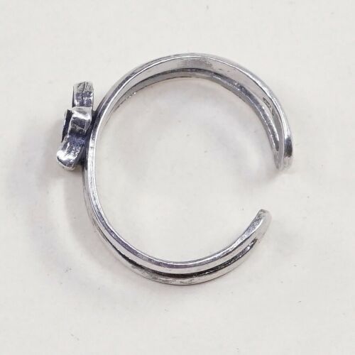 Size 2.75, Vtg Sterling Silver handmade open end Ring. 925 Band W/ Star