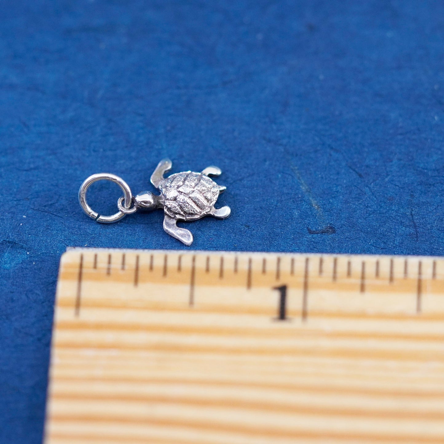 Vintage Sterling silver handmade pendant, 925 turtle charm