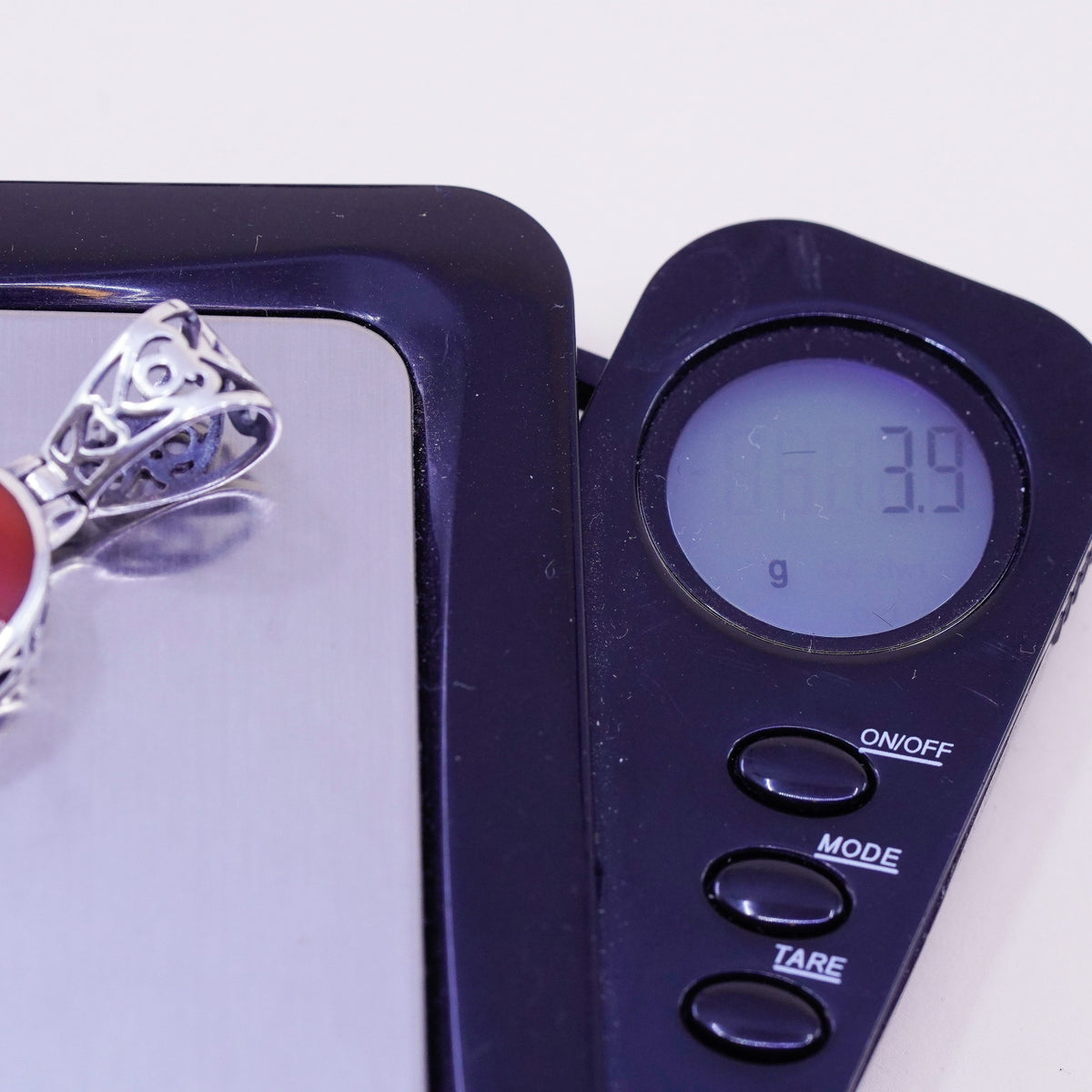 Silpada S1300sterling 925 silver handmade filigree pendant with red jasper
