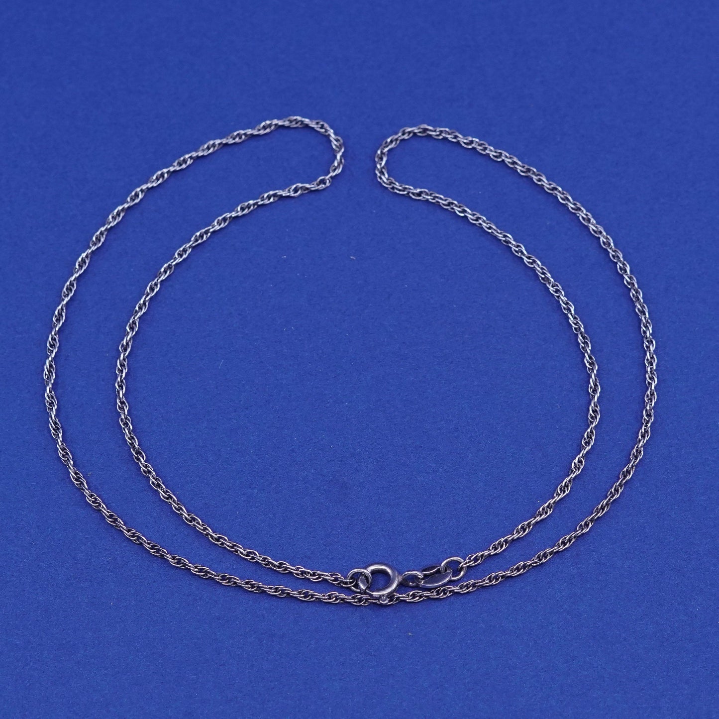 16”, 1.6mm, vintage Joielle Sterling silver necklace, 925 Singapore rope chain