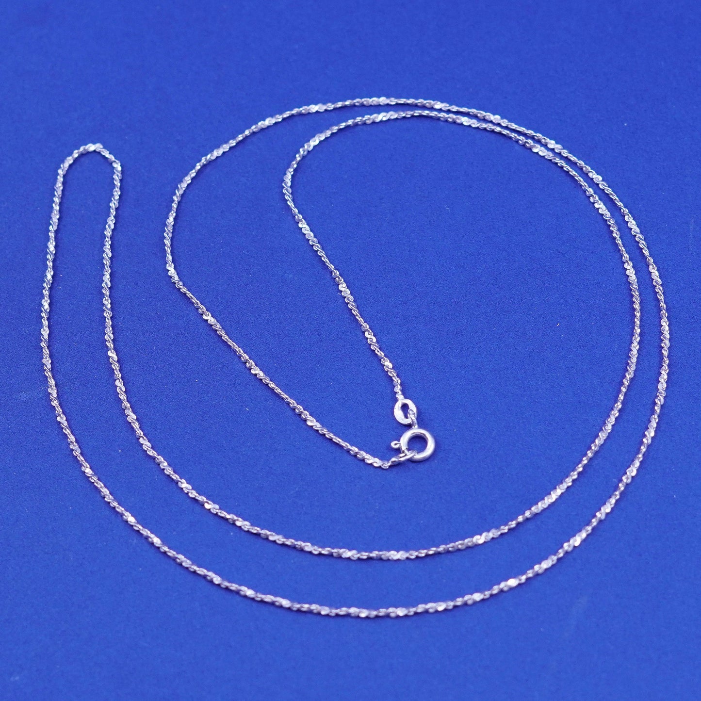 30”, 1.6mm, vintage Sterling silver handmade necklace, 925 twisted s link chain
