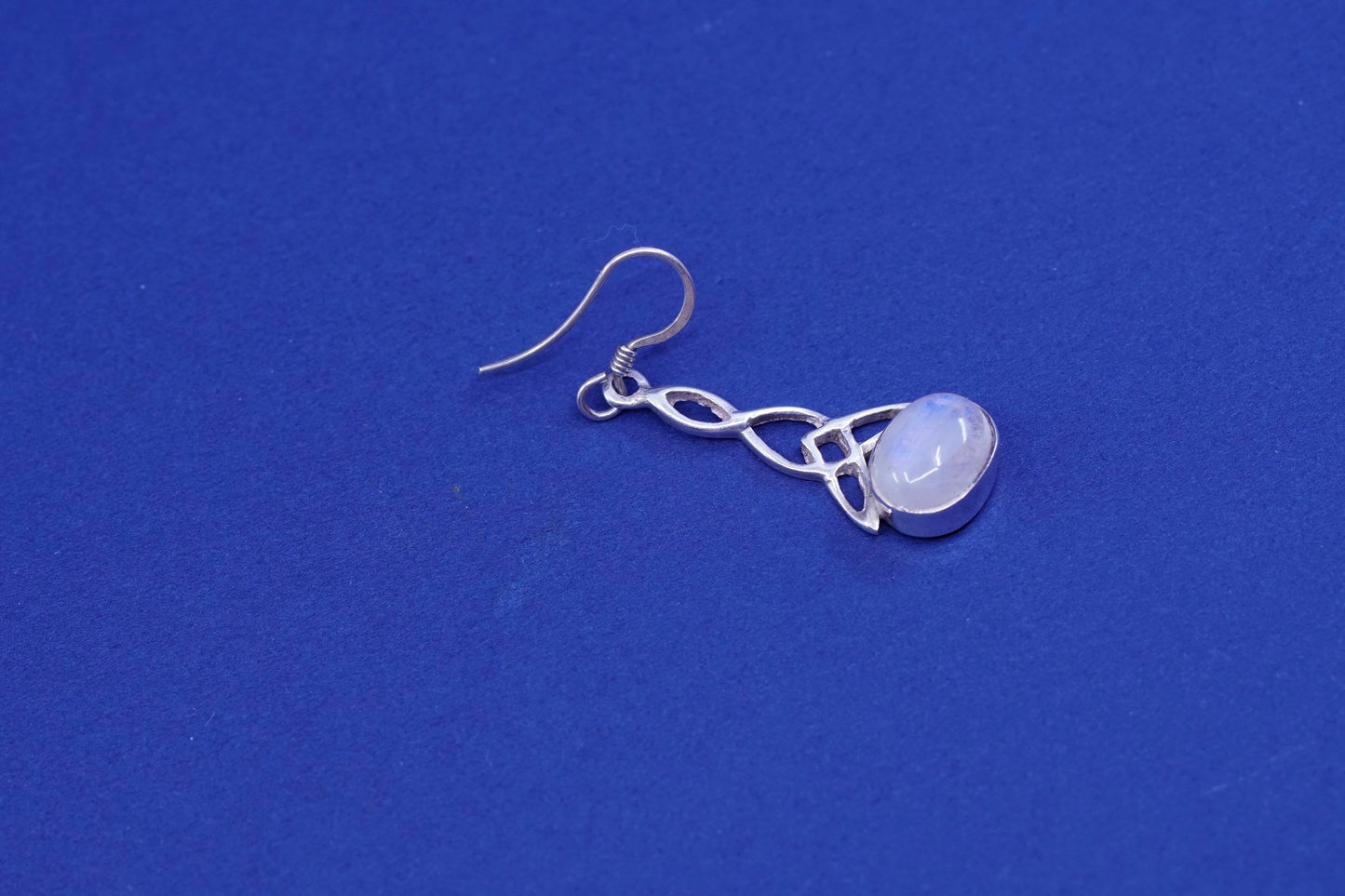 Vintage Sterling silver handmade earrings, 925 teardrop with moonstone